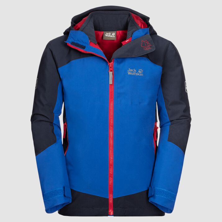 Chamarra Jack Wolfskin Ropi 3in1 Niños Azules Mexico-1386254